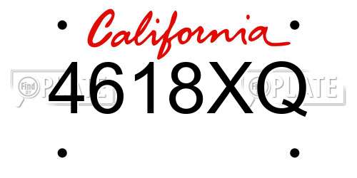 4618XQ California License Plate