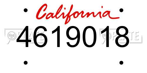 4619018 California License Plate