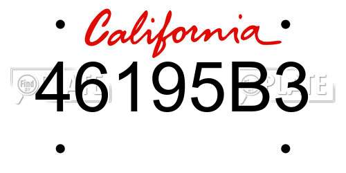 46195B3 California License Plate