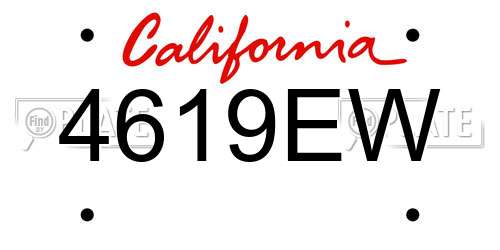 4619EW California License Plate