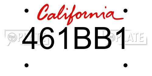461BB1 California License Plate