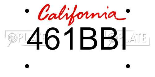 461BBI California License Plate