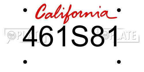 461S81 California License Plate