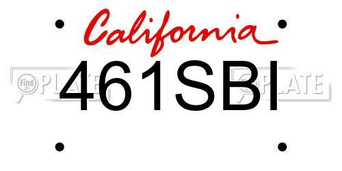 461SBI California License Plate