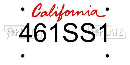461SS1 California License Plate