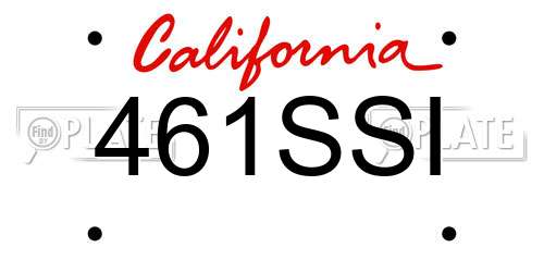 461SSI California License Plate