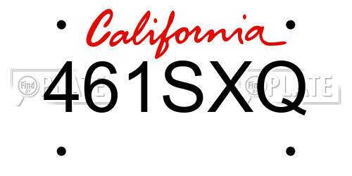 461SXQ California License Plate