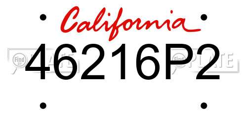 46216P2 California License Plate