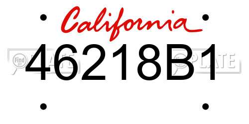 46218B1 California License Plate