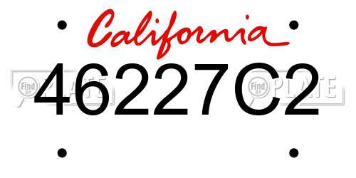 46227C2 California License Plate