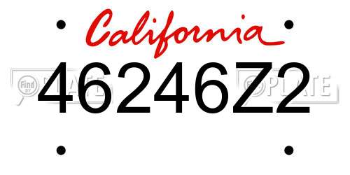 46246Z2 California License Plate