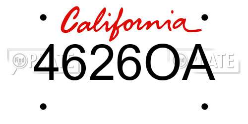 4626OA California License Plate