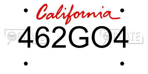 462GO4 California License Plate