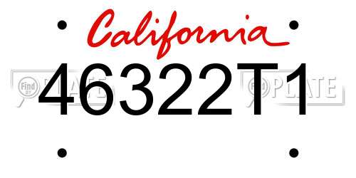 46322T1 California License Plate