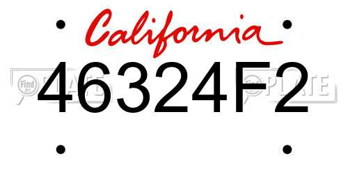 46324F2 California License Plate