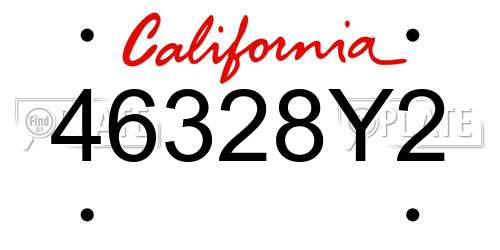 46328Y2 California License Plate