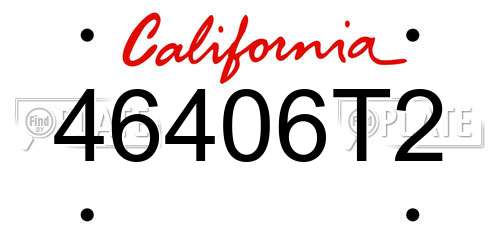 46406T2 California License Plate