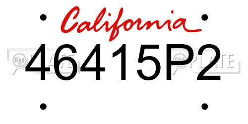 46415P2 California License Plate