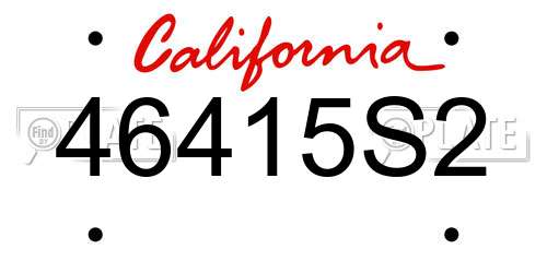 46415S2 California License Plate