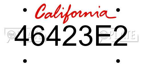 46423E2 California License Plate