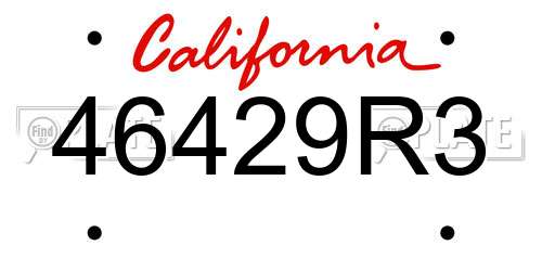 46429R3 California License Plate
