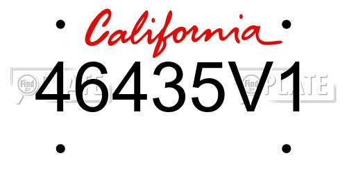 46435V1 California License Plate