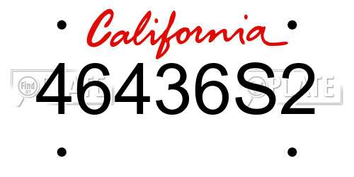 46436S2 California License Plate