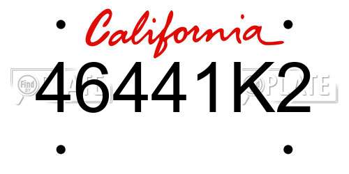 46441K2 California License Plate