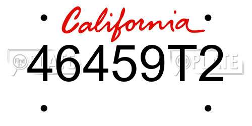 46459T2 California License Plate