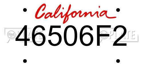 46506F2 California License Plate