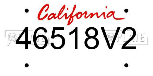46518V2 California License Plate