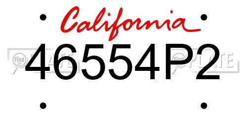 46554P2 California License Plate