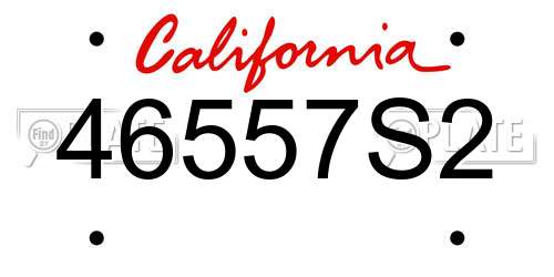46557S2 California License Plate