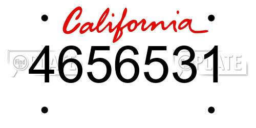 4656531 California License Plate