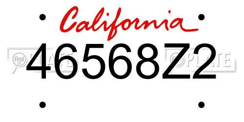 46568Z2 California License Plate