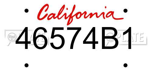 46574B1 California License Plate