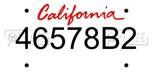 46578B2 California License Plate