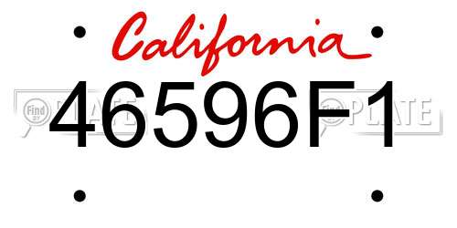 46596F1 California License Plate