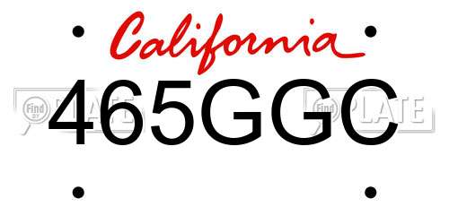 465GGC California License Plate