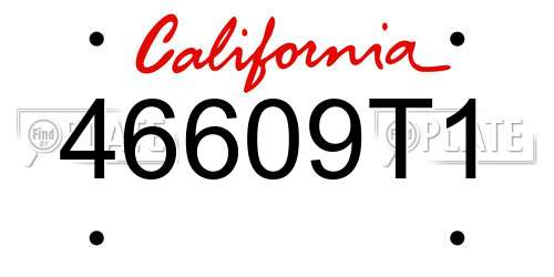46609T1 California License Plate