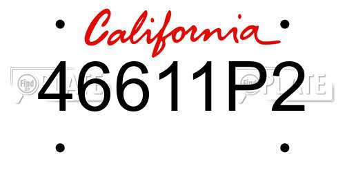 46611P2 California License Plate
