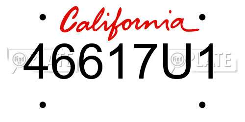 46617U1 California License Plate
