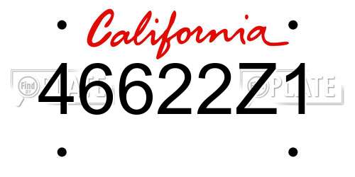 46622Z1 California License Plate