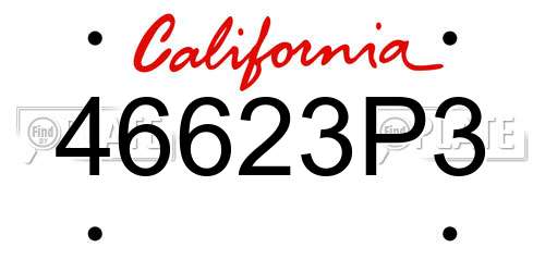 46623P3 California License Plate