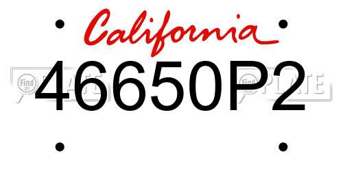 46650P2 California License Plate