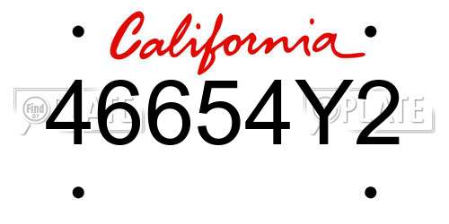 46654Y2 California License Plate