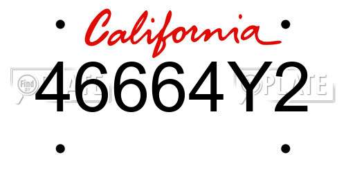 46664Y2 California License Plate