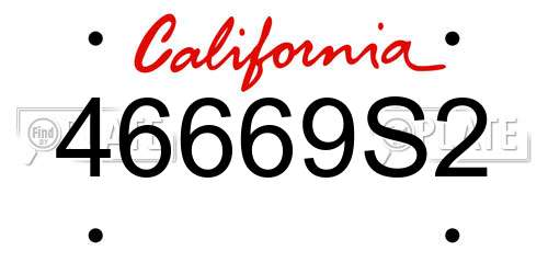 46669S2 California License Plate