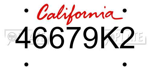 46679K2 California License Plate