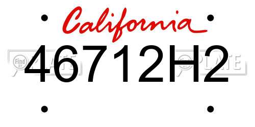 46712H2 California License Plate